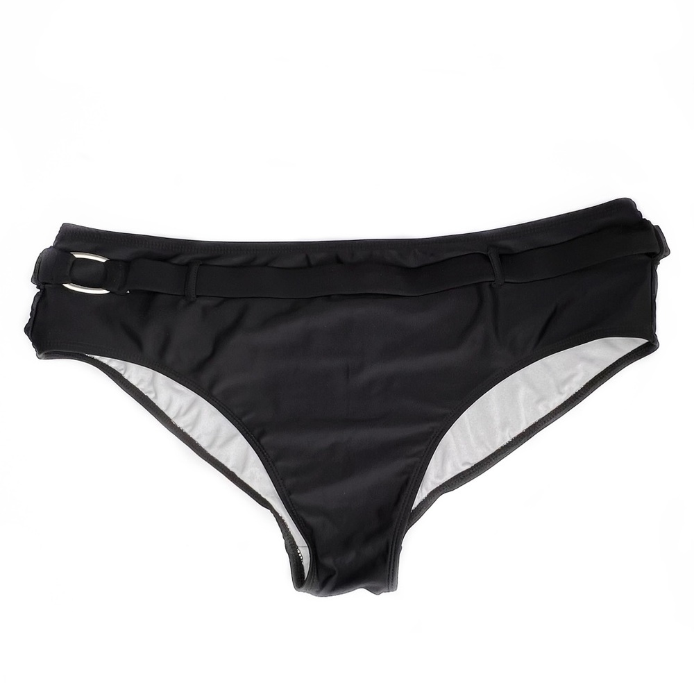 Sand N Sun Black Plus Size Belt Full Coverage Shapewear Bikini Bottom 2X 18W 20W